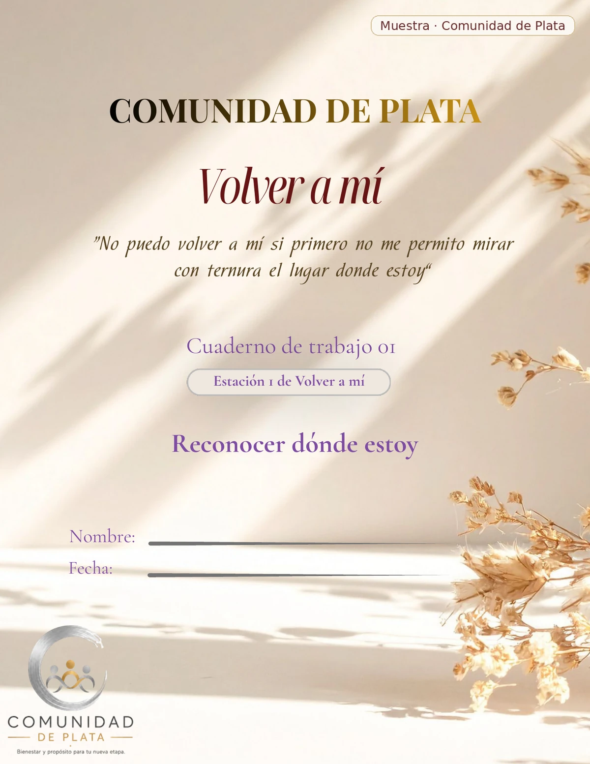 Portada de muestra del Workbook de la Estación 1: Reconocer dónde estoy.
