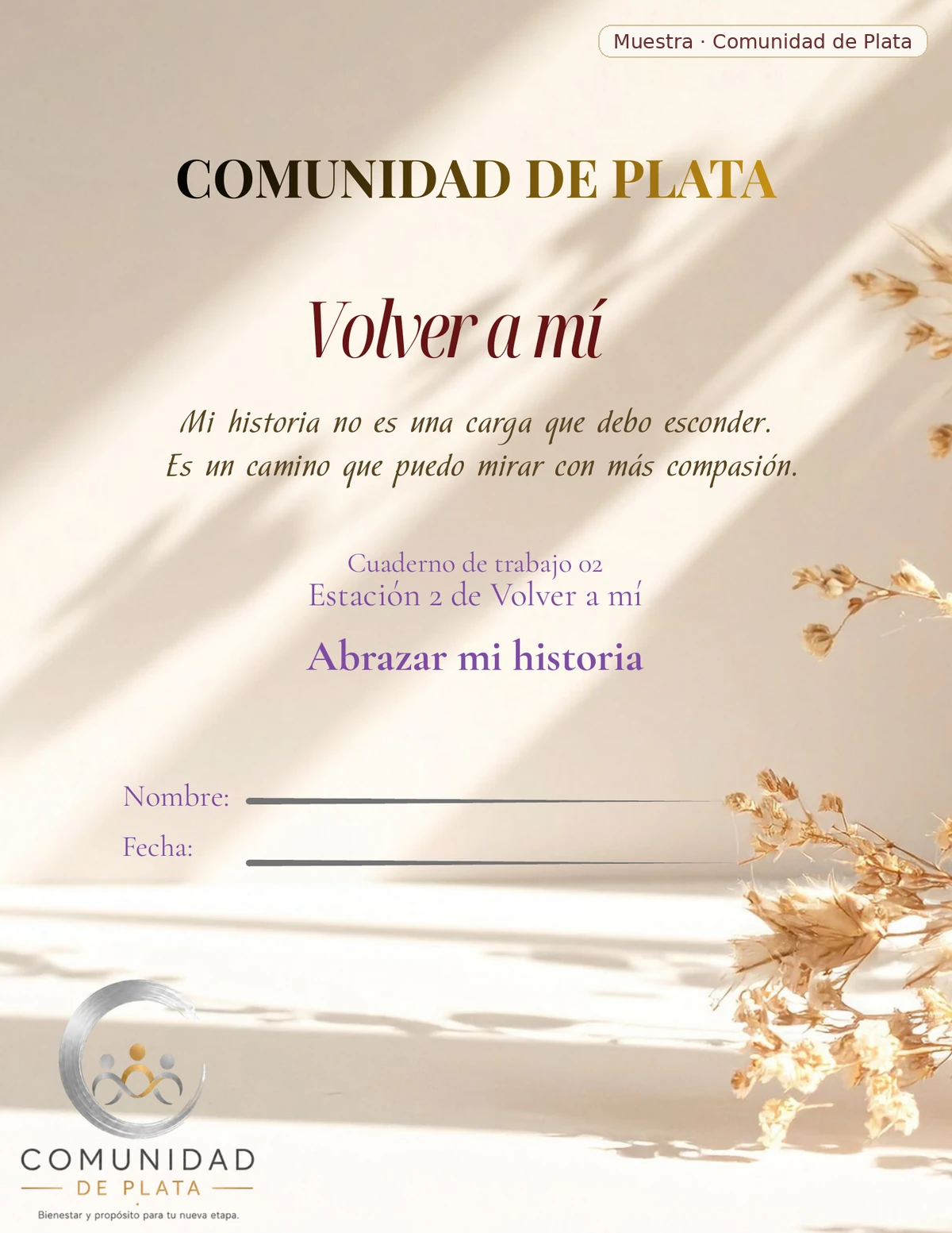 Portada de muestra del Workbook de la Estación 2: Abrazar mi historia.