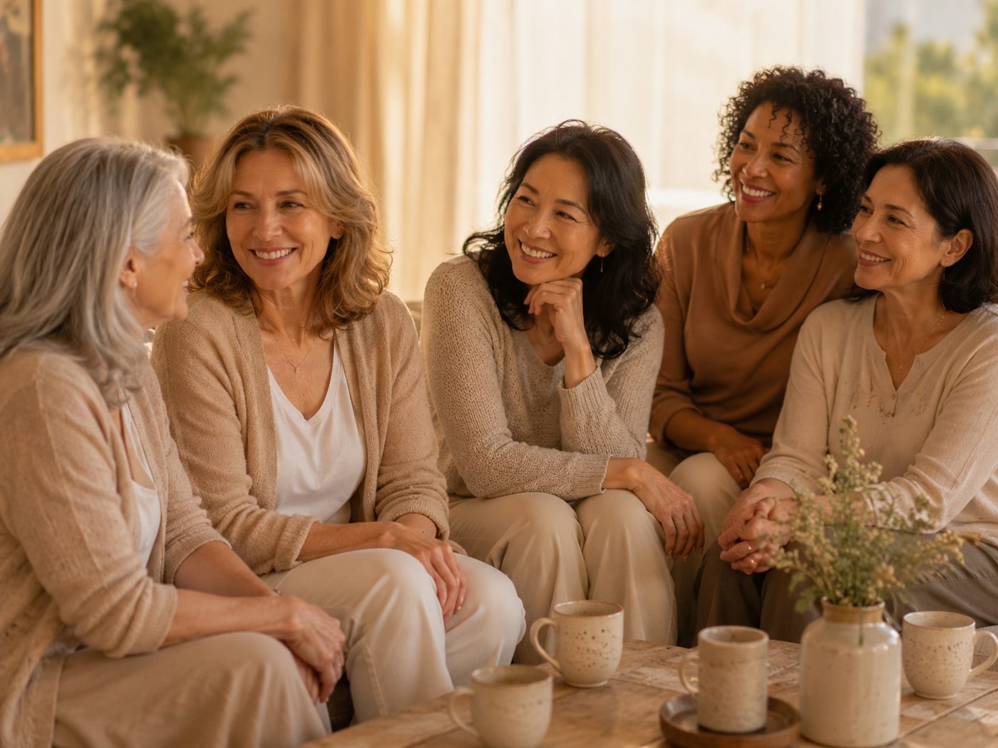 Mujeres compartiendo un momento de compañía y calidez